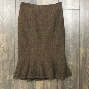 {Ralph Lauren} Brown Tweed Trumpet Mermaid Skirt 2